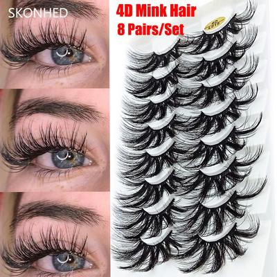 Fluffy Multilayered Effect Long Natural 25MM Lashes Eye Lash Extension False Eyelashes 4D Mink