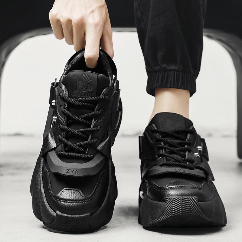 Erkek ayakkabıları Yeni büyük beden Moda Kalın tabanlı günlük spor ayakkabılar Erkek spor ayakkabıları Dış Mekan Koşu Punk ayakkabılar Erkek loafer'ları