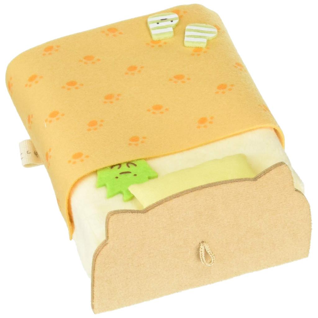 San-X Sumikko Gurashi Mini Plush Bed (Orange) MR71805 - Collectible Kawaii Toy Ideal for Gift