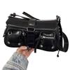 Trendy Textured Underarm Motorcycle Baguette Bag for Women 2025 – Versatile Crossbody and Shoulder Design