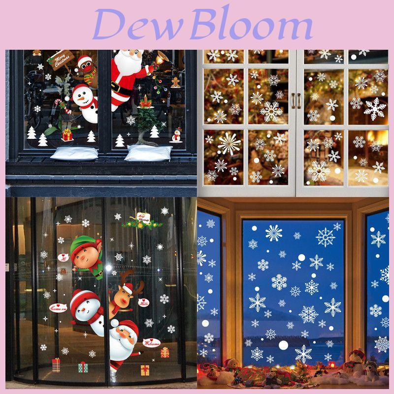 Colorful Christmas Stickers Featuring Santa Claus And Reindeer For Festive Window Displays