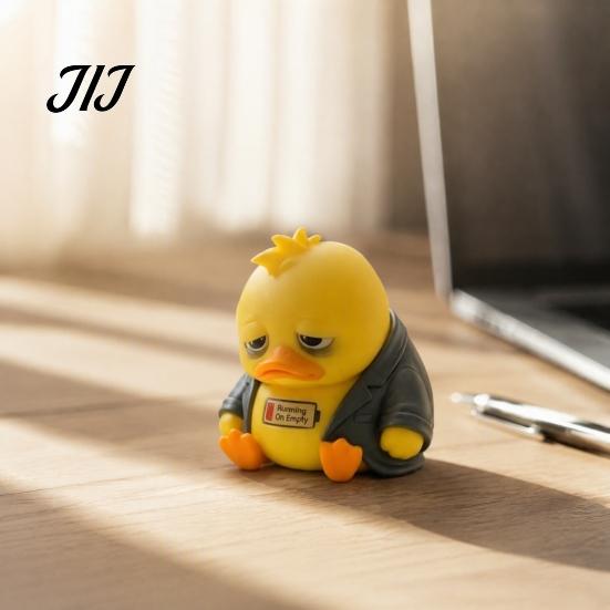 Lovely Animal Figurine Gift Emotional Support Duck Figurine, Resin Yellow Ornament, Small Statue for Bedroom Cute Home Office Desk Decor Creative
