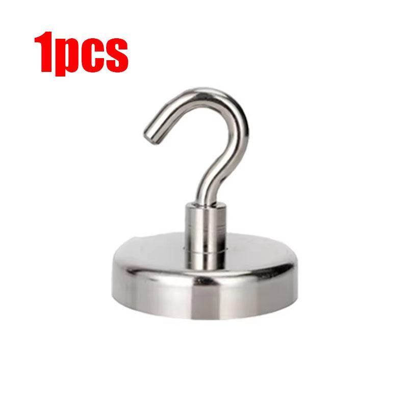 

1/2/4/6pcs Metal Strong Magnetic Hook Wall-Mounted Heavy-Duty Magnetic Hook Key Hanger Home Kitchen Bathroom Accessories Magnet 12mm
