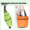 Outdoor Picnic Utility Tote Foldable Shopping Bag with Wheels Heavy-Duty Waterproof Oxford Cloth Grocery Cart Space Saving Organizer Reusable Roller
