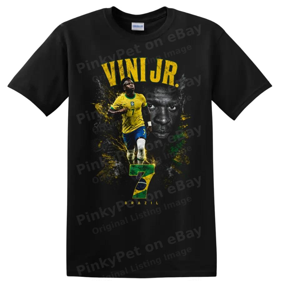 Vinicius Junior Brazílie Fotbalové tričko Grafika hráče Sportovní fanouškovské tričko