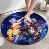 Classic Japanese-style Cartoon Demon Slayer Round Rug, Home Soft Decorative Anti-slip Yoga Mat and Chair Mat, Outdoor Floor Mat Carpet K13