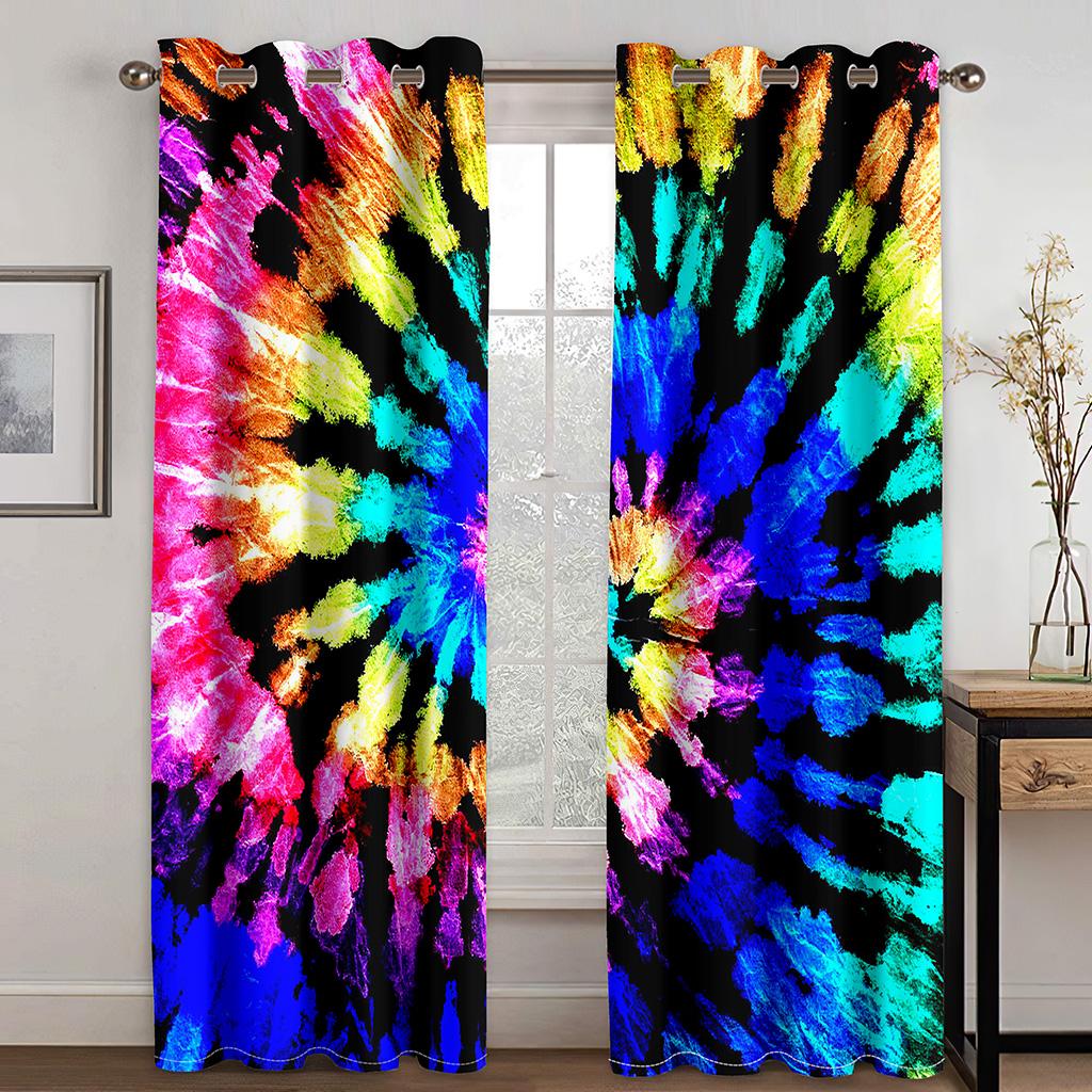 Living Room Space Bedroom Home Decor cortinas for Cheap Dazzlingly Vibrant Rainbow Free Shipping 2 Panels Sleek Window Drapery Perfect