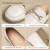 ZHR Women's First-Layer Cowhide Chunky Heel Slip-On Loafers