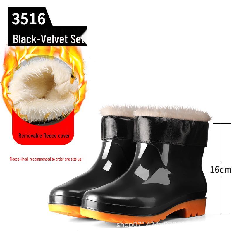 Men's Military Protection Non-Slip High-Top Water & Rain Rubber Shoes