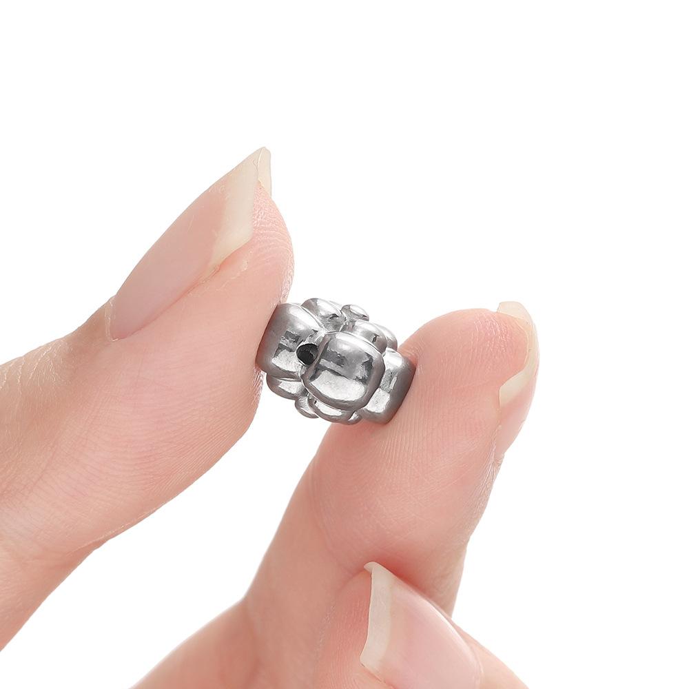 Stainless Steel Flower Beads, Perforated Six-valve Flower Septum Beads DIY Jewelry Accessories