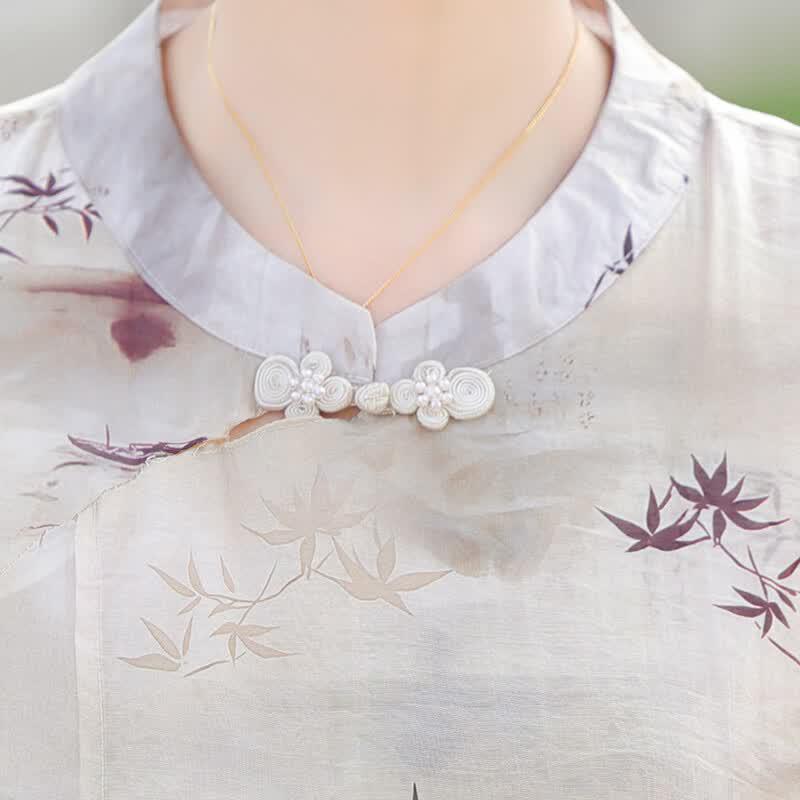 SNOWFLYING New Chinese Style Printed Mid-length Dress