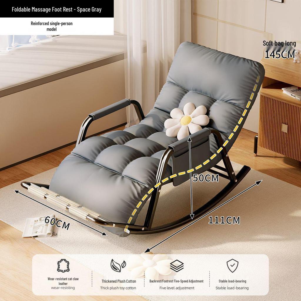 Adult Rocking Lounge Chair for Balcony & Home – Single Lazy Sofa Chair