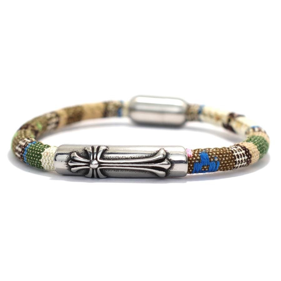 Brățară Cruce Gotică Brodată Față-Verso Stil Boho Etnic Multicolor Frânghie din Pânză Curcubeu Bijuterii Prietenie pentru Bărbați Femei