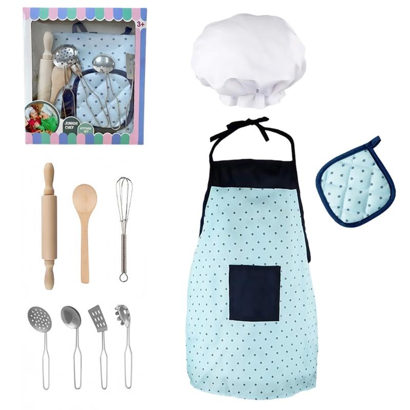 

Kitchen Toy Cooking Utensils Set Pretend Play Apron Hat Toy Cookware Kits Interactive Learning Role Play Education Toy