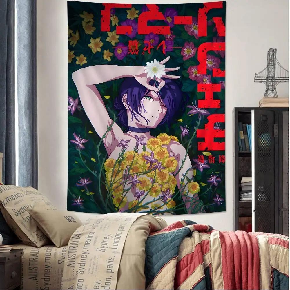 Anime CChainsaw Man RReze Cartoon Tapestry Wall Decoration Home Decoration Japanese Anime Printed Tapestry Dormitory