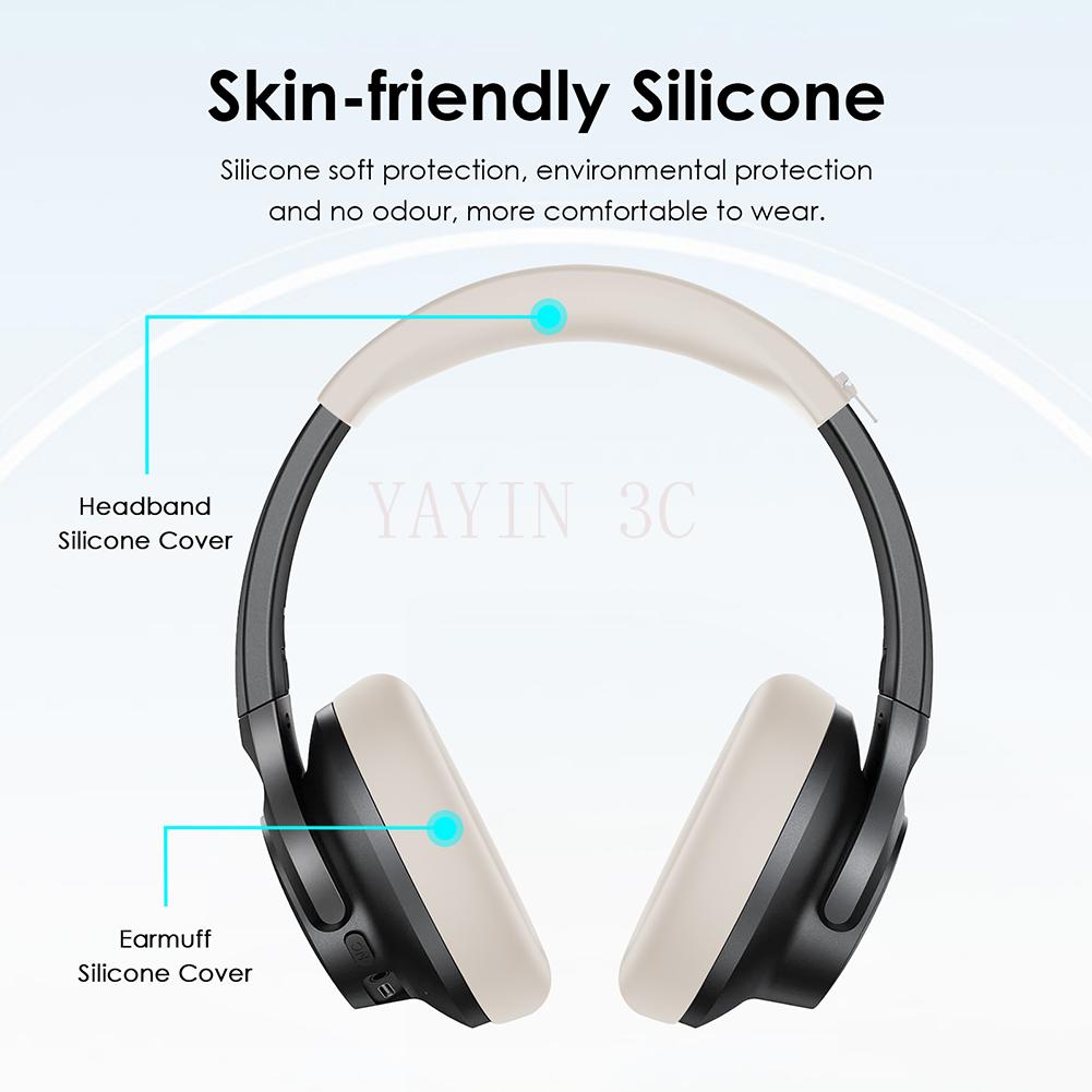 Suitable for Edifier WH950NB Active Noise Cancelling Wireless Headphones Ear muffs / zipper headband silicone protective cover