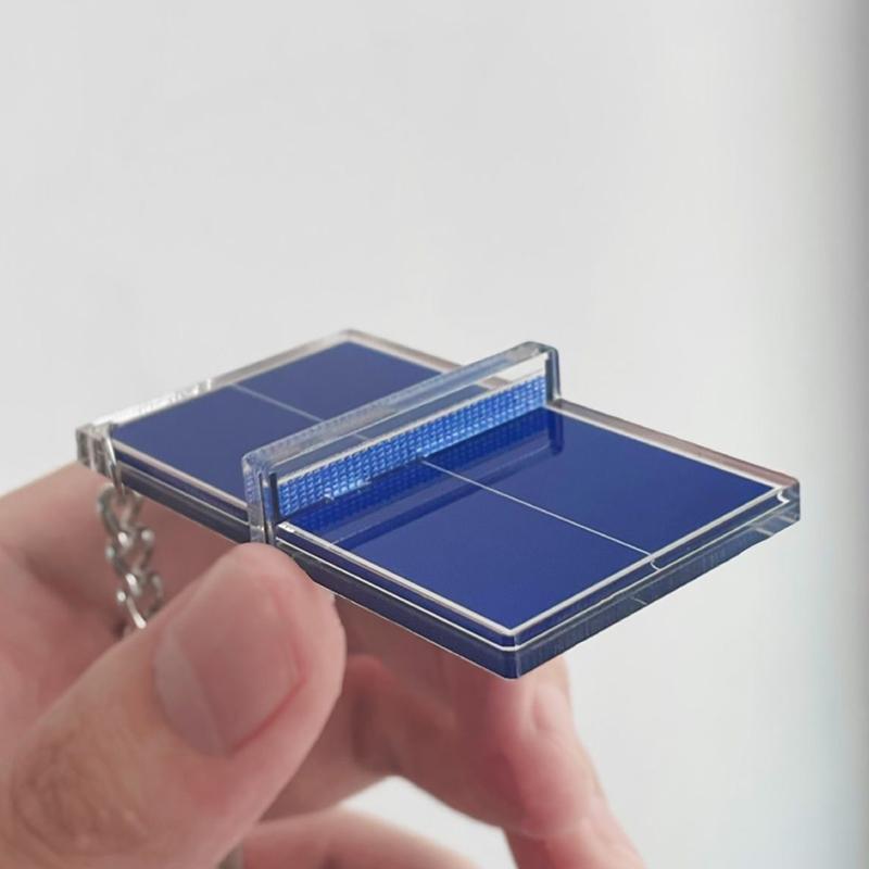 1PCS Badminton Keychain Souvenir Mini Tennis Pendant Table Tennis Table Three-dimensional Acrylic Keychain