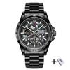 FAIRWHALE Automatic Movement Mechanical Watches For Men 6960 New Business Waterproof Luminous Hollow Stainless Steel Mens Watch