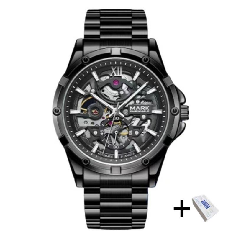 FAIRWHALE Automatic Movement Mechanical Watches For Men 6960 New Business Waterproof Luminous Hollow Stainless Steel Mens Watch