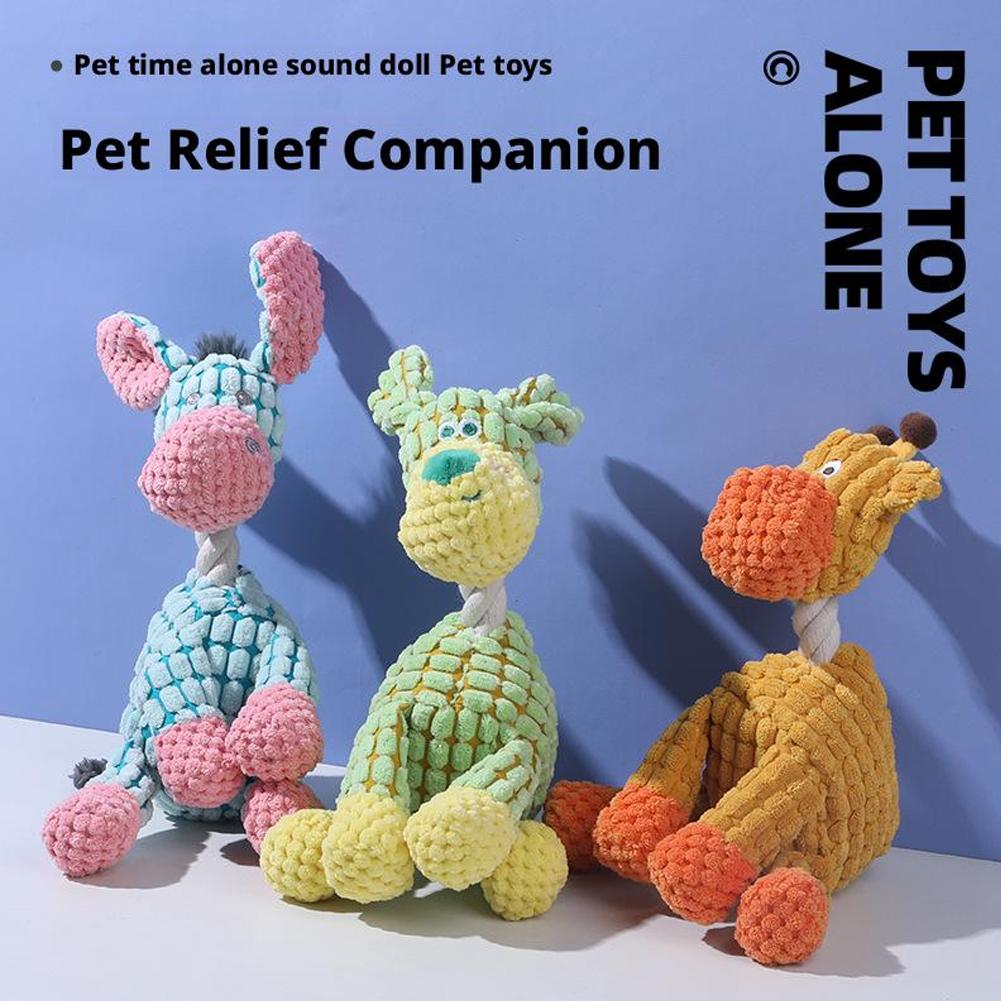 Pet Dog Molar Toy Vent Training Corduroy Voice Plush Toy Dog Tooth Cleaning Supplie Dog Toys for Large Dogs