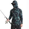 Polyester Breathable and Quick-drying Fishing Shirt Lure Fishing Hooded Sun Protection UPF50+ Fishing Clothes with Face Mask