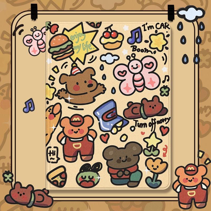 

Милый мультяшный стикер с медведем, шелковый принт, книжный стиль, защитный чехол из ТПУ для Redmipad SE Xiaomi 5/5pro, 11 дюймов, 5pro, 12,4 дюйма, 6/6pro, 11 дюймов, с гнездом для ручки