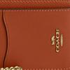 COACH Card Case old letter embossed chain wristband design, calfskin card holder, same style for men and women, amber brown amber brown