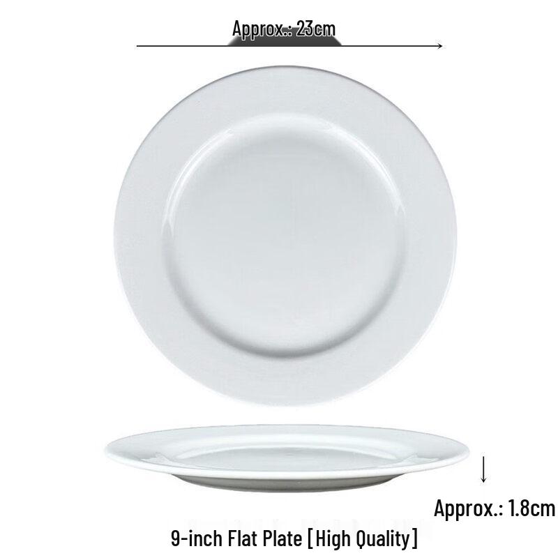 Qiwei Pure White Round Ceramic Dinner Plate