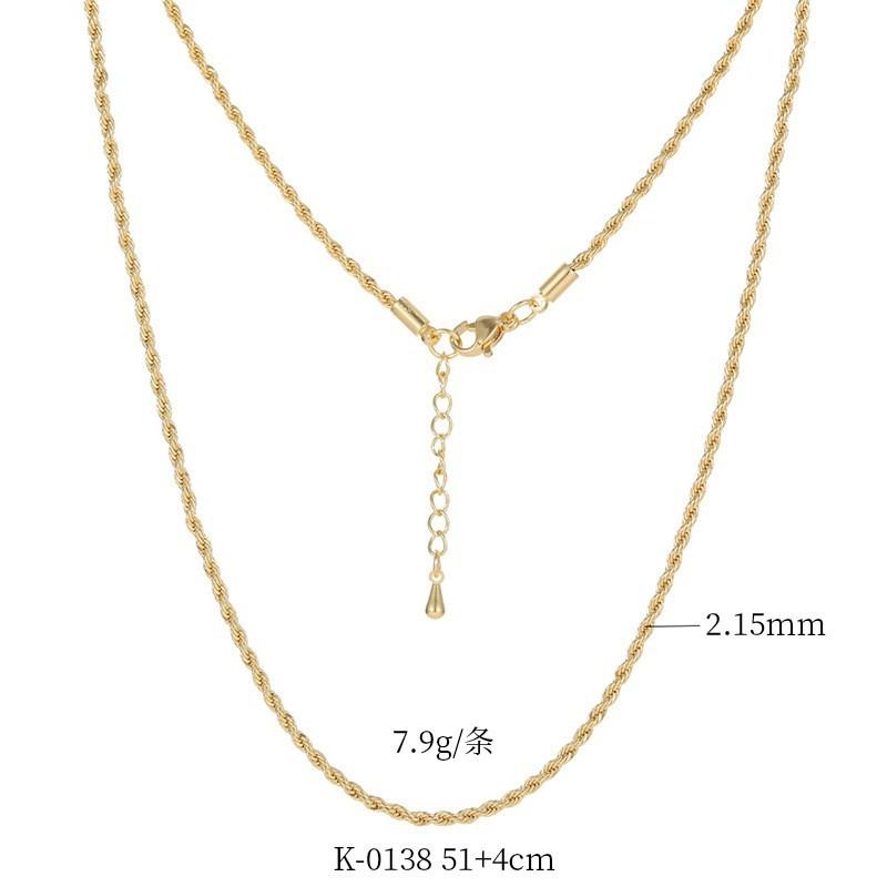 14K Gold Plated Copper DIY Plain Necklace Chain O Twist Snake Multiple Sizes