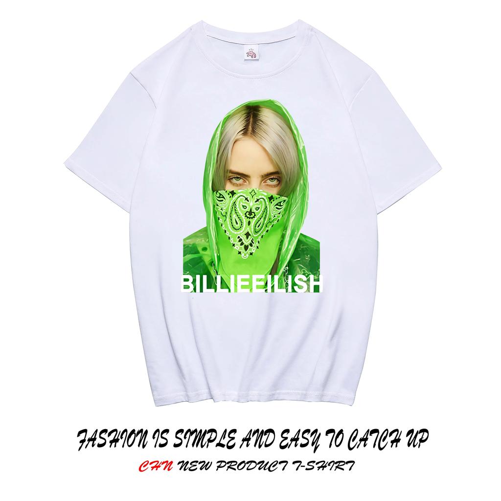 Billie Eilish Çevre Birimleri Grafik Baskılı Kısa Kollu Gömlek Erkek Kadın Bol Günlük Üstler Oversize Pamuklu Sokak Giyimi Y2K Tarzı Tişört