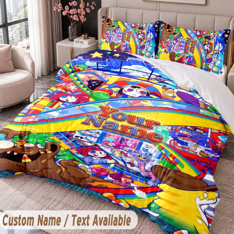 Custom Name Text 3Pcs Bedding Set The Amazing Digital Circus Duvet Cover And Two Pillowcases