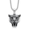 Men's Hip Hop Lion Pendant Necklace Stainless Steel Gold Black Cuban Chain Punk Men Fashion accessories