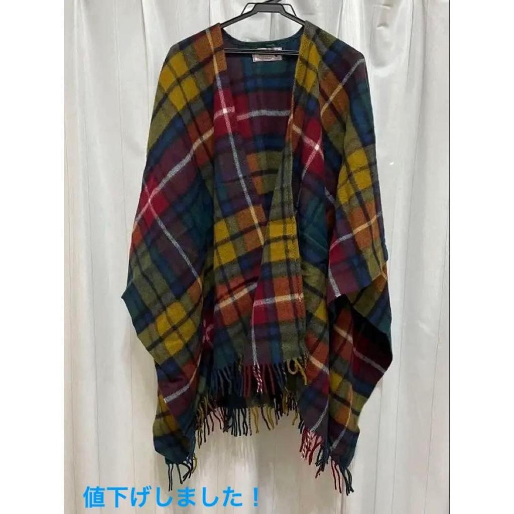 Used Rare Highland Home Industries Tartan Plaid Shawl