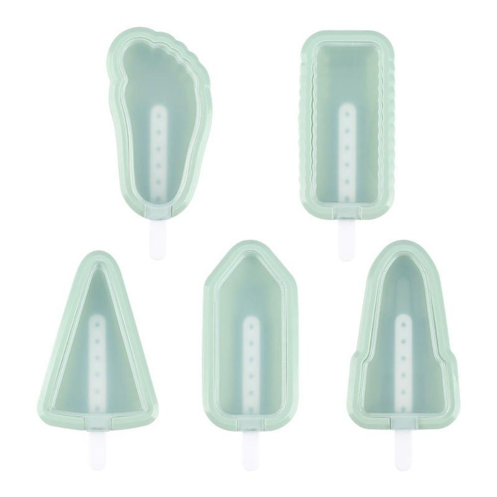 

5Pcs Multiple Shapes Ice Cream Making Tools Silicone Ice Lolly Mold Household Ice Cream Mold