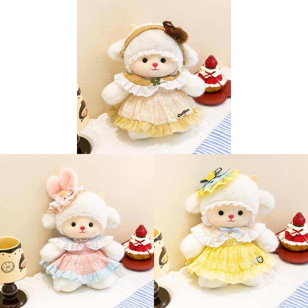 Sheep Plush Doll With Fluffy Rabbit Fur For Home Decor And Gift