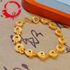 Vietnamese Gold Filigree Heart Bracelet for Women - High-End Fashion Niche Jewelry
