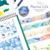 Kamiso Sansho Masking Tape SAIEN Marine Life 2 pattern set made in 20mm width x 2 rolls set (chinese eel, jellyfish), Japan, approx. UR-1079