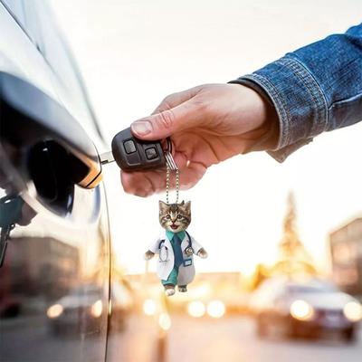 Pingente Decorativo de Acrílico 2D de Pato Pingente de Gatos Decorações Acrílicas Espelho de Carro para Árvore de Natal Re Q3Z5