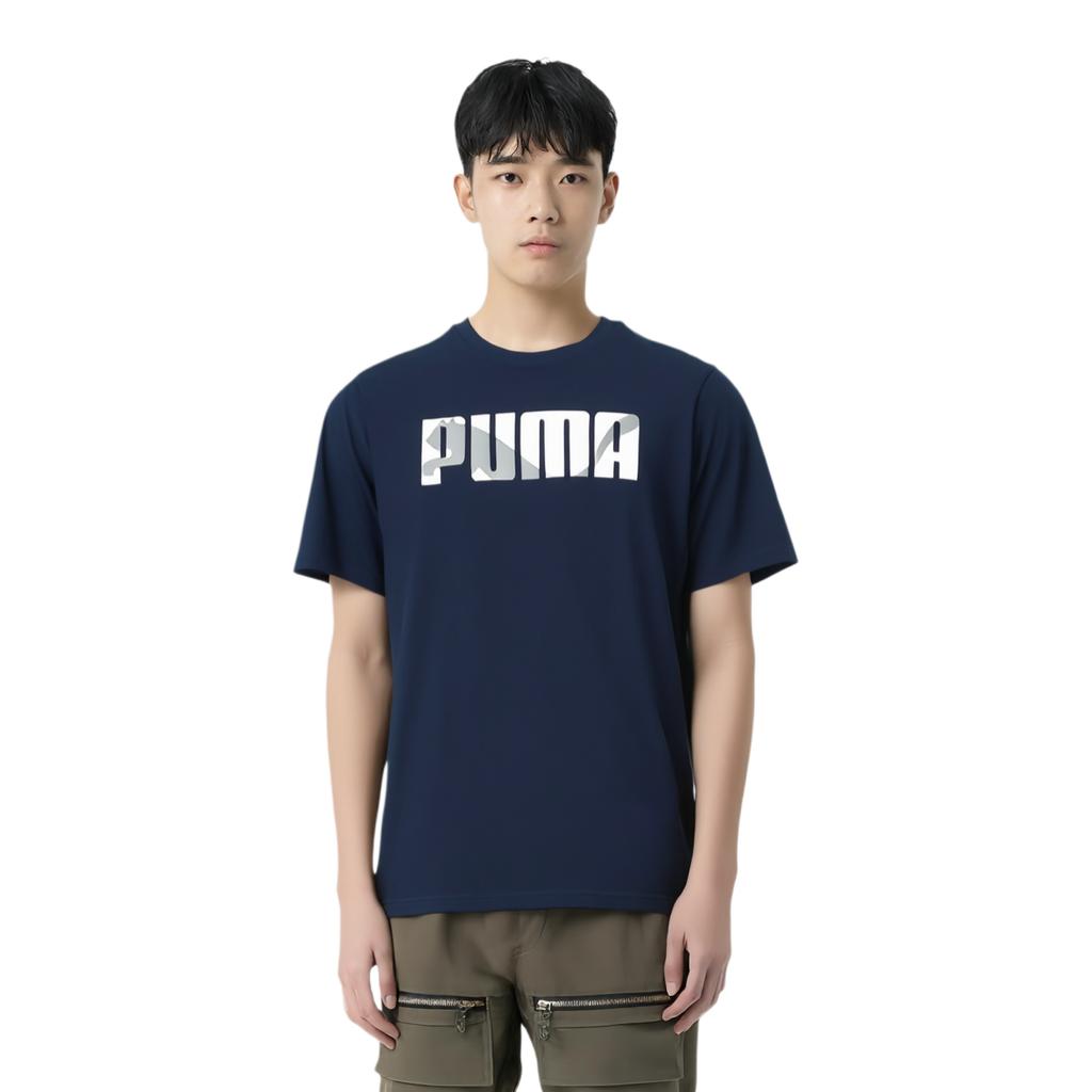 Puma Breathable Casual Simple Short Sleeve T-Shirt Men Tops Blue 686373-06