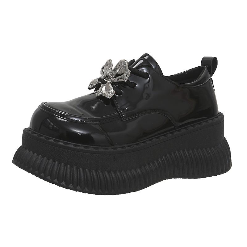 Fashion 2025 Women's Mary Jane Shoes Spring  Autumn Thick Bottom Black Performance Versatile Ladies Leather Shoes Fashion Causal Women