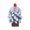 Mini Christmas Tree Small Tabletop Artificial Flocking Snow Christmas Tree with Wooden Stand for Dining Table Desk Home Holiday Decoration