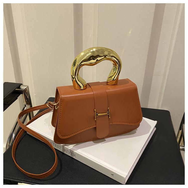 

Однотонная весна новая простая модная поясная декорация повседневная текстура плечевая кроссбоди портативная маленькая квадратная женская сумка коричневый