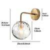 Wall Light Golden Glass Ball Lamp Clear Metal Base Fixtures Home Decoration Bedroom Kitchen Corridor Dining Room Accessories