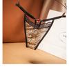 Sexy Hollowed-out Female Leopard Print Thong, Light Luxury Lace Fully Transparent Temptation Low-rise Female Hot Underwear T-pants 2229