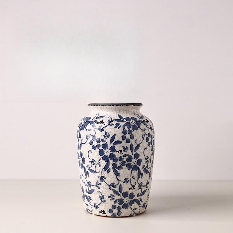 Art Deco Ice Crack Blue White