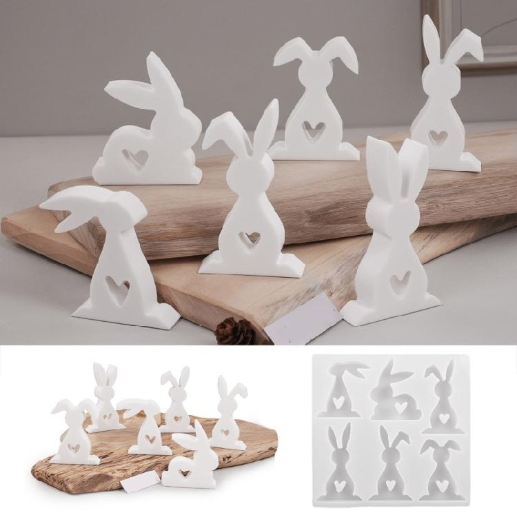 Silicone Ornament Molds Easter Rabbit Designs Easy Releasing Mold Silicone Texture Home Decors Mold for Craft Projects