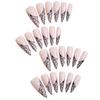 Ultra-long Pointed Tips Fake Nail Personality Spiderweb Edge French Artificial Nail for Women and Girl Party Activity