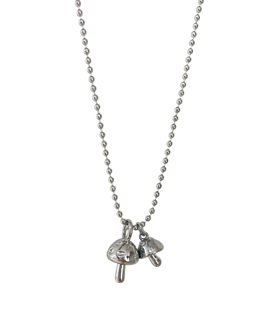Sk8Er Rock Pick Mushrooms Ball Chain Necklace ((Striel))