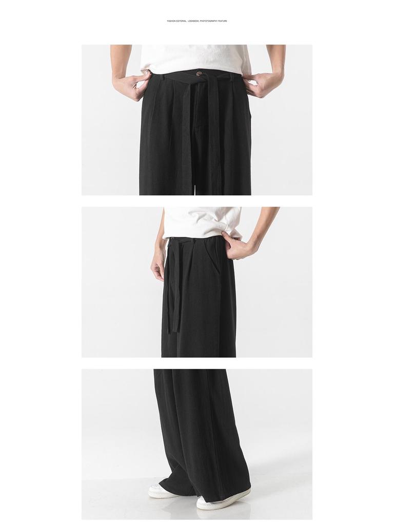 2022 Men's Chinese Style Wide-Leg Cotton Linen Pants