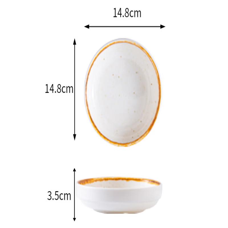 ZISIZ Star Show White Melamine 3-Compartment Dumpling Plates